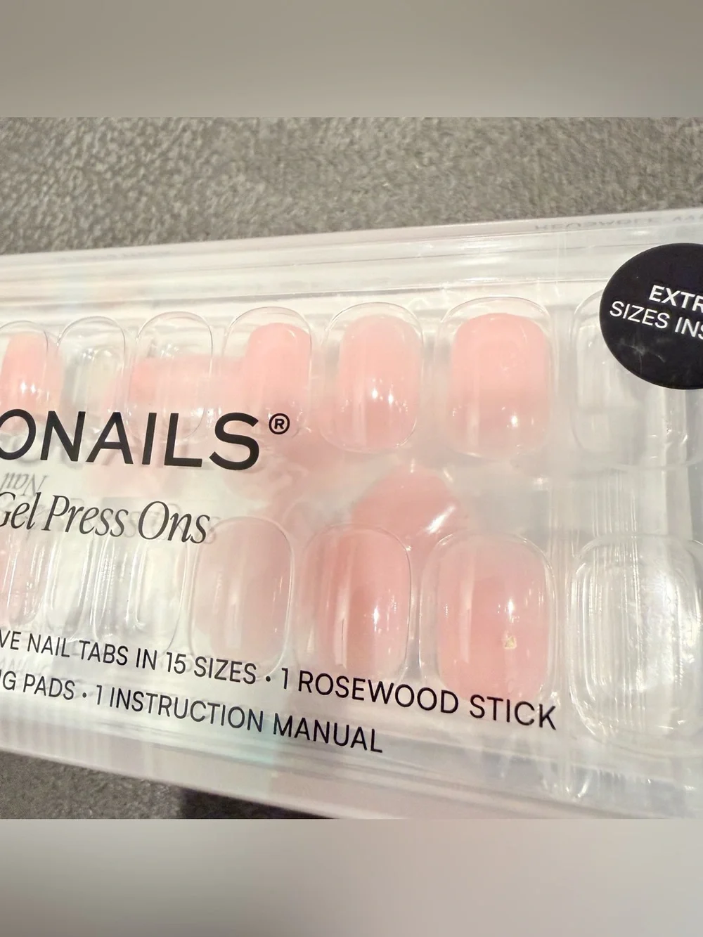 DooNails 20 count Soft Gel Press Ons in Light Pink - Jet Set Extra Short Square